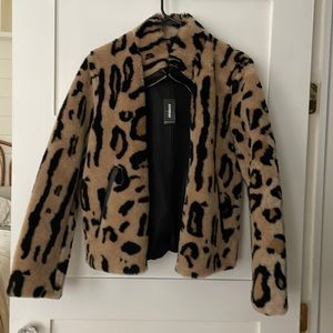 Small express cheetah coat never worn new with tags